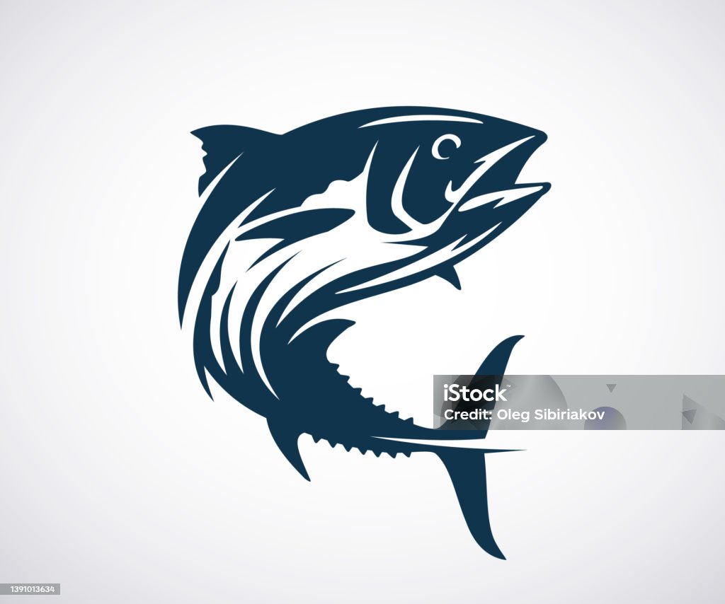 Tuna Fish Silhouette Jumping Fish Isolated On White Background Black And  White Monochrome Vector Illustration Stock Illustration - Download Image  Now - iStock