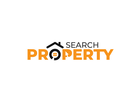 prpoerty real estate wordmark with magnifying glass as letter o