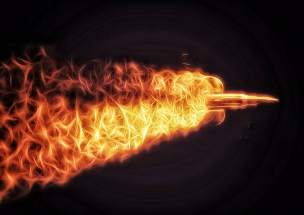 3D illustration of a fired bullet