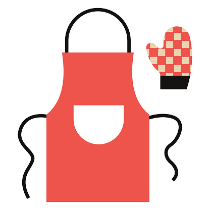 Apron and potholder vector simple illustration.