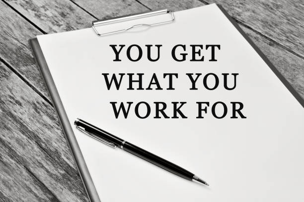 istock You get what you work for text on a paper 1391025445