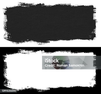 istock Black block of paint brush 1391025544