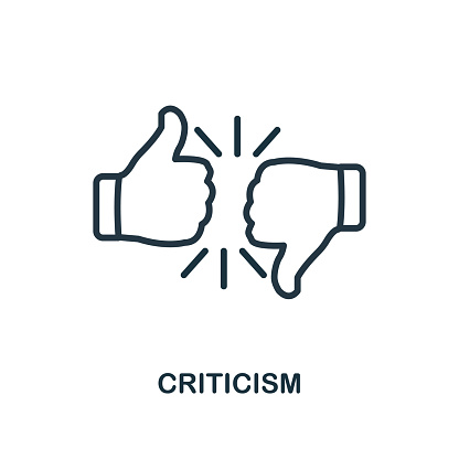 Criticism icon outline style. Thin line creative Criticism icon for logo, graphic design and more.