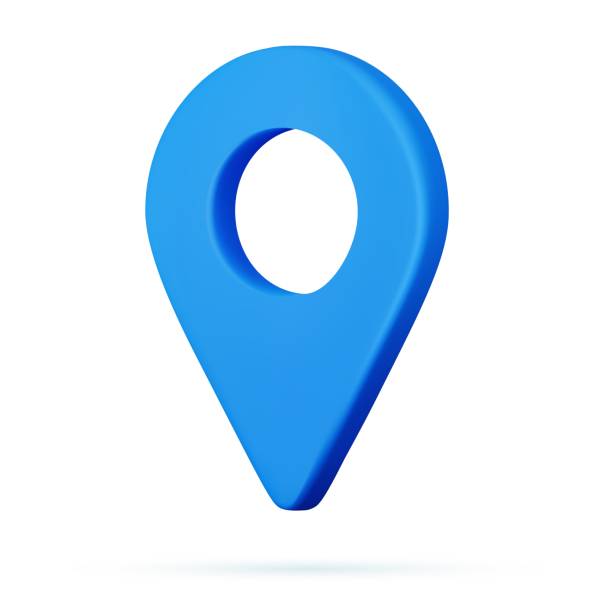 ilustrações de stock, clip art, desenhos animados e ícones de 3d realistic location map pin gps pointer markers - discovery arrow sign circle pattern