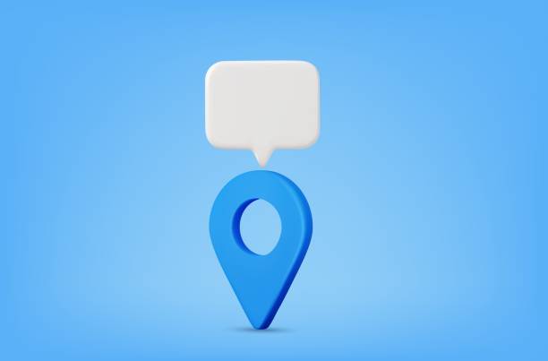 ilustrações de stock, clip art, desenhos animados e ícones de 3d realistic location map pin gps pointer markers - discovery arrow sign circle pattern