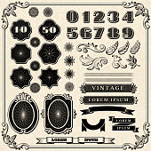 istock Financial ornaments. Vintage fonts frames numbers for print money design recent vector templates collection 1391037016