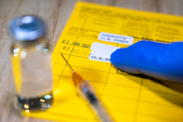 istock Documentation of a vaccination in the European Vaccination Certificate 1391044965