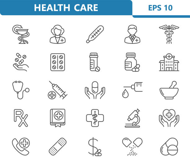 Healthcare Icons. Health Care, Medical, Hospital Icon Healthcare Icons. Health Care, Medical, Hospital Icon pill bottle stock illustrations