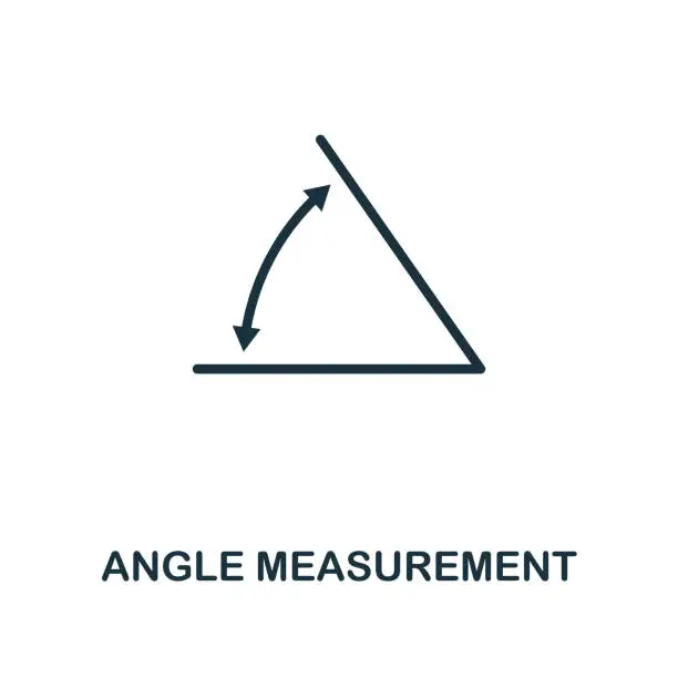 Vector illustration of Angle Measurement outline icon. Can be used for logo, graphic design and other