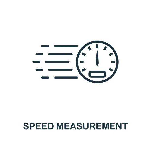 Vector illustration of Speed Measurement outline icon. Can be used for logo, graphic design and other