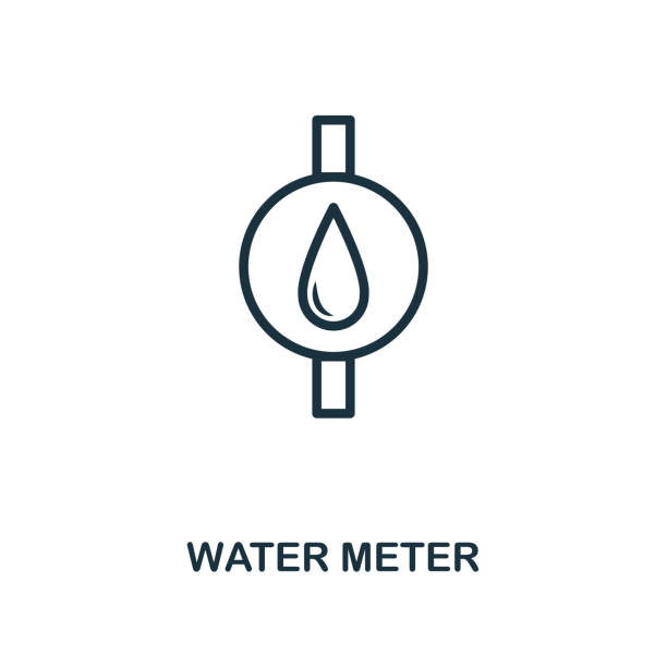 illustrations, cliparts, dessins animés et icônes de icône de contour du compteur d’eau. peut être utilisé pour le logo, la conception graphique et autres - pipe pipeline water pipe valve