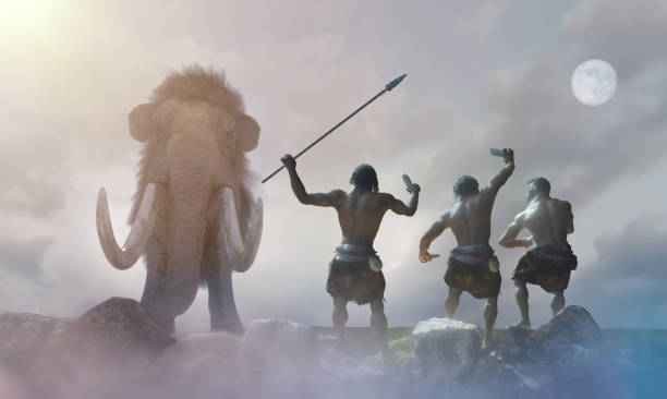 caveman tribe people's render 3d