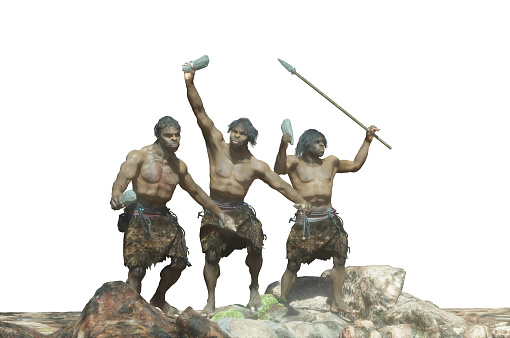 caveman tribe people's render 3d