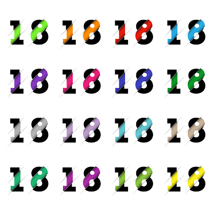 18 Numbers Cuttable Paper Cut Number Eighteen 18 Realistic 3d Multi Layers Papercut Effect ...