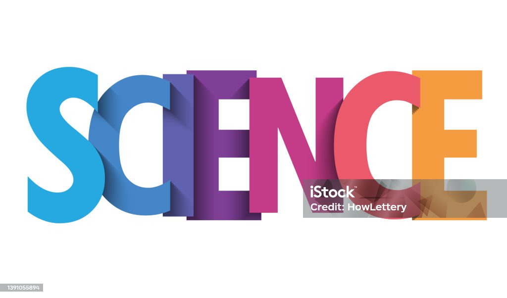 Science Text Design Ribbon Science Colorful Typography Banner Stock Illustration - Download Image ...