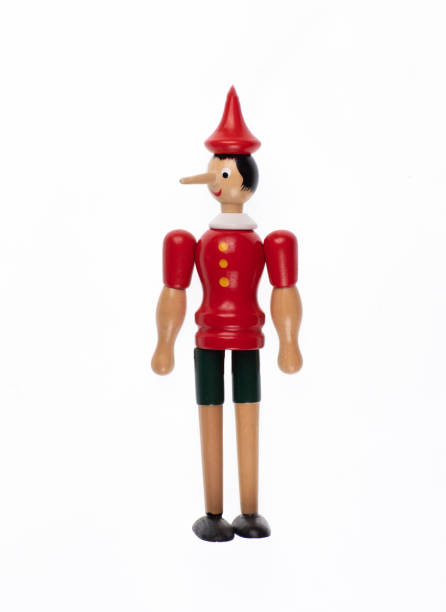 wooden Pinocchio Isolated on white background