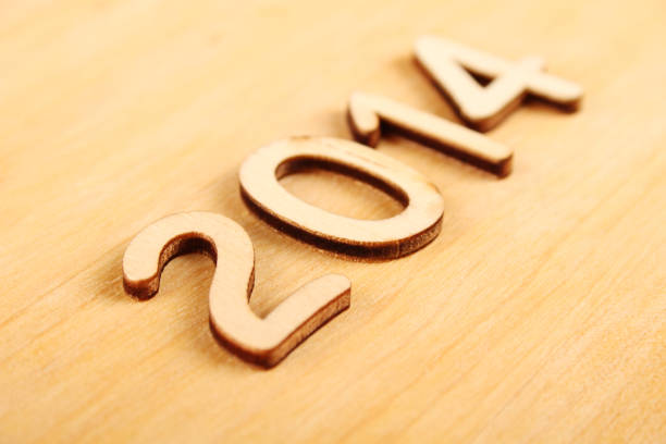 Wooden number in 2014. New Year Wooden 2014. New year text on plank wood 2014 stock pictures, royalty-free photos & images