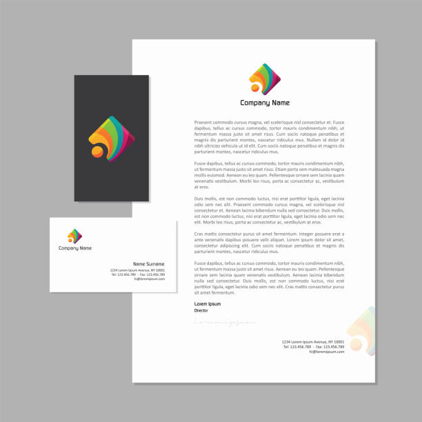 Abstract logo design with business card and letterhead Stationery design for a company. Logo, letterhead, and business card. All design elements are layered and grouped simple letterhead design stock illustrations