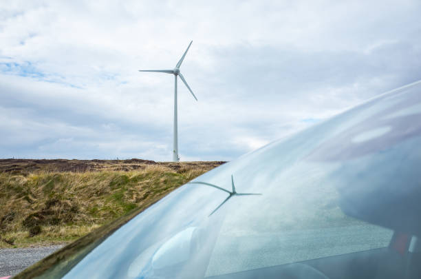 istock Electric Car and Wind Energy Turbine 1391060886