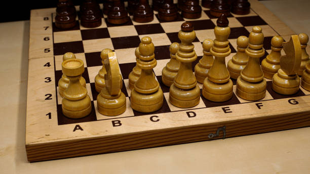istock Shabby folding wooden chessboard 1391063624