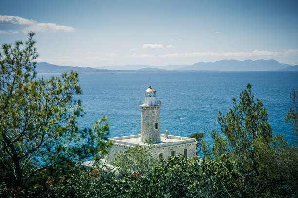 Lighthouse Kogxi in Salamina Island, Attica, Greece