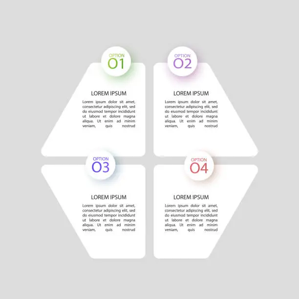 Vector illustration of Business Infographic template. Design with numbers 4 options or steps, template design of vector format