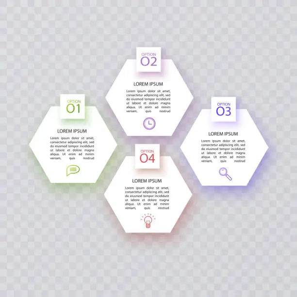 Vector illustration of Business Infographic template. Design with numbers 4 options or steps, template design of vector format