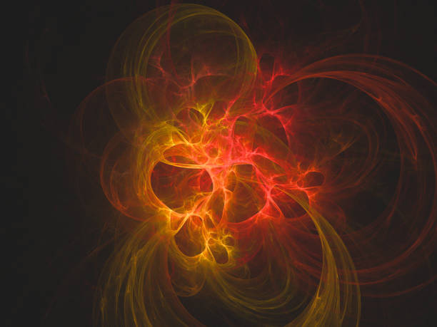 istock Abstract fractal art background, suggestive of fire flames and hot wave. Computer generated fractal illustration art sparkle fire 1391077405