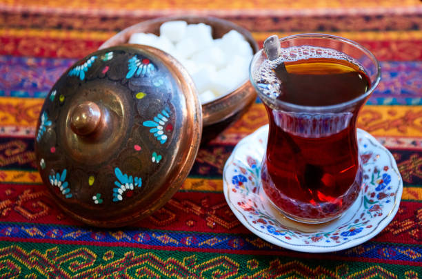 istock Black Turkish tea in traditional glass 1391081620