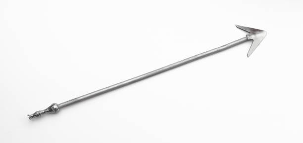 silver spear isolated on white background silver spear isolated on white background harpoon stock pictures, royalty-free photos & images