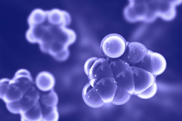 molécula de toxina patulina, ilustração 3d - penicillin - fotografias e filmes do acervo