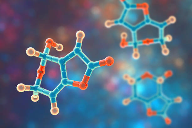 molecola di tossina patulinica, illustrazione 3d - penicillium foto e immagini stock