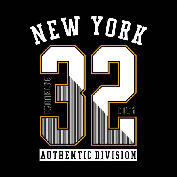 Vector illustration of New york authentic division graphic design t-shirt vector