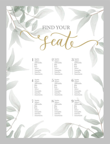 Find Your Seat Hand Drawn Modern Calligraphy Inscription For Wedding Sign  With Number Seating Plan For Guests With Table Numbers Stock Illustration -  Download Image Now - iStock