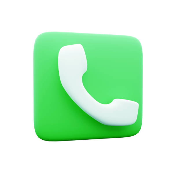 istock Phone Icon 3d render- Telephone icons green 3d rendering cell phone icon on white background 1391099925