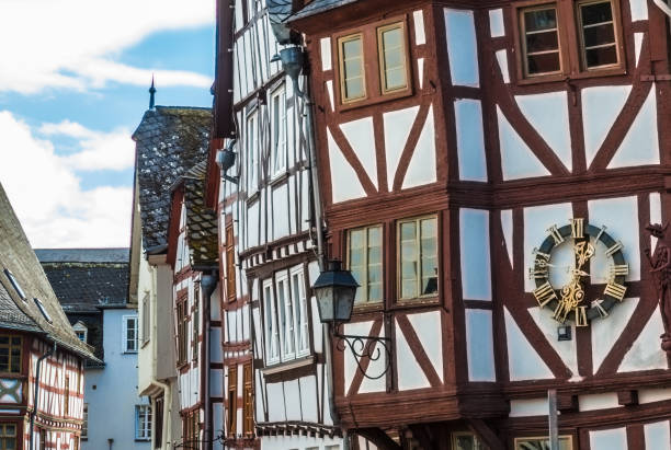 Close-up of half-timbered houses in the old town of Limburg in Hesse