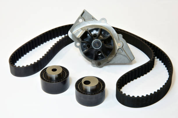 istock The timing belt, rollers and water pump stands on a white background 1391101251