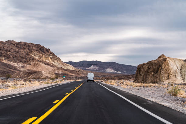 istock Driving through Death Valley National Park in a converted transit van 1391102366
