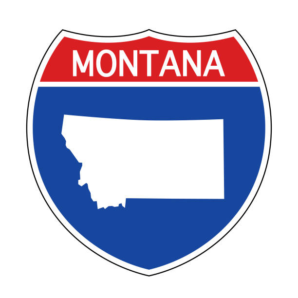 illustrations, cliparts, dessins animés et icônes de panneau routier interstate montana - montana