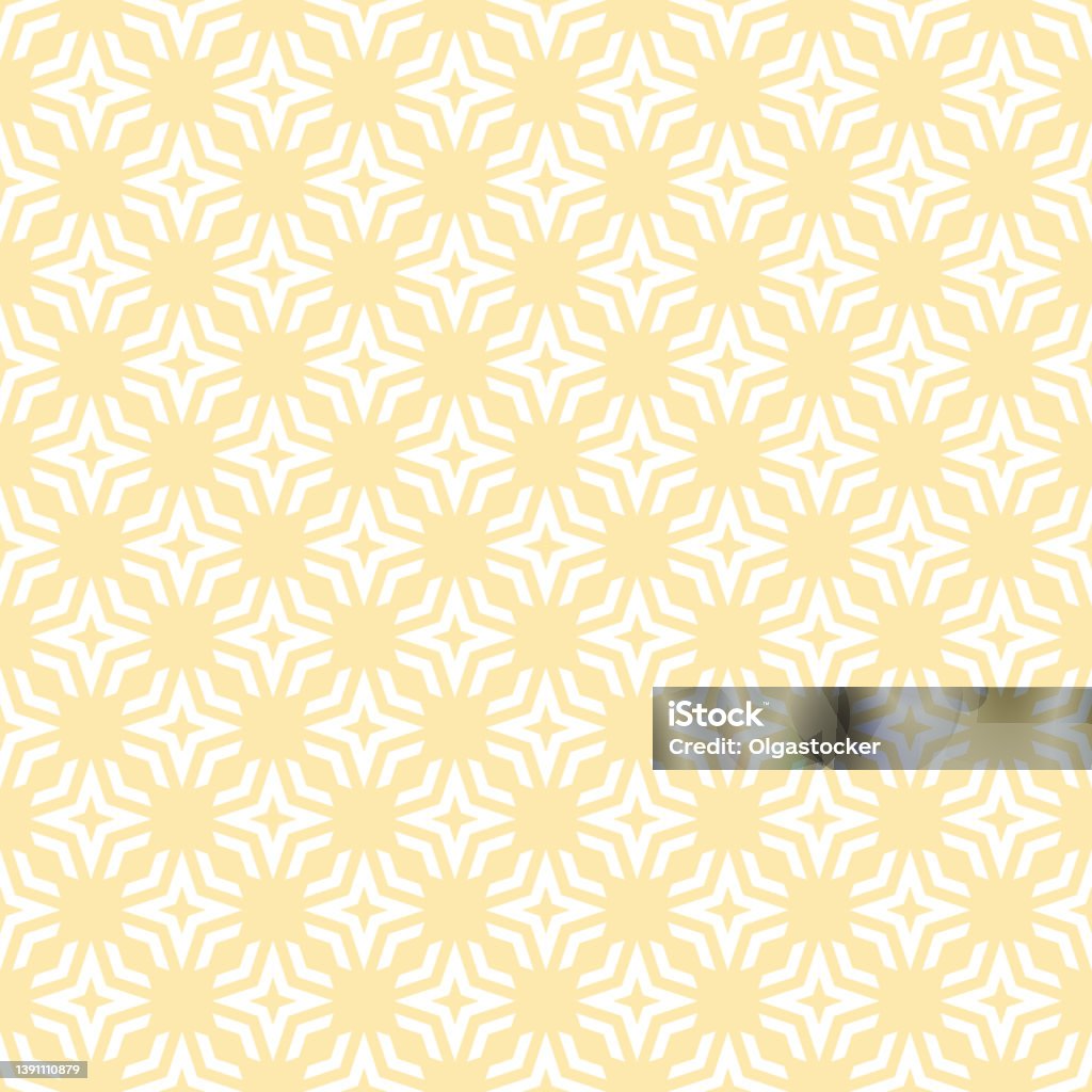 Vector Abstract Floral Geometric Seamless Pattern Subtle Light Yellow  Texture Stock Illustration - Download Image Now - iStock