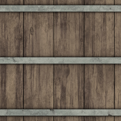 Barrel Wooden Slats Iron Fittings Cask - seamless high resolution and quality pattern tile for 2D design and 3D as background or texture for objects - ready to use.