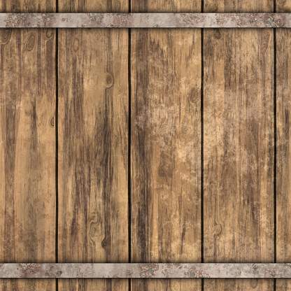 Barrel Wooden Slats Iron Fittings Cask - seamless high resolution and quality pattern tile for 2D design and 3D as background or texture for objects - ready to use.