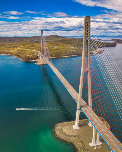 istock Aerial view of famous cable-stayed bridge 1391129724