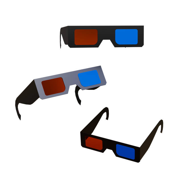 3d render of 3d glasses  on white background,with clipping path.