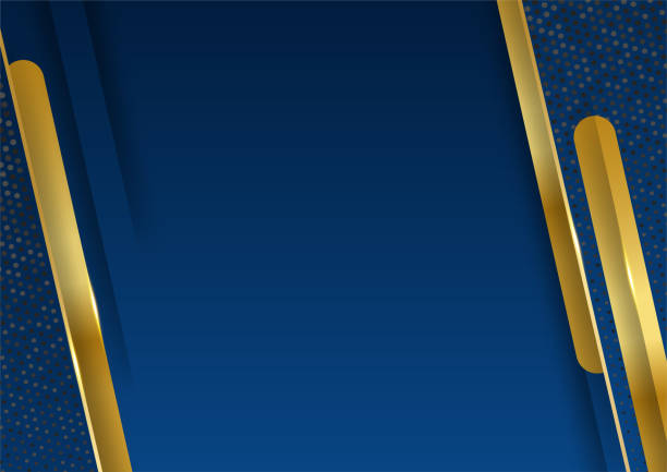 istock Blue gold abstract background modern minimalist for presentation design. Suit for business, corporate, institution, party, festive, seminar, and talks. 1391133586