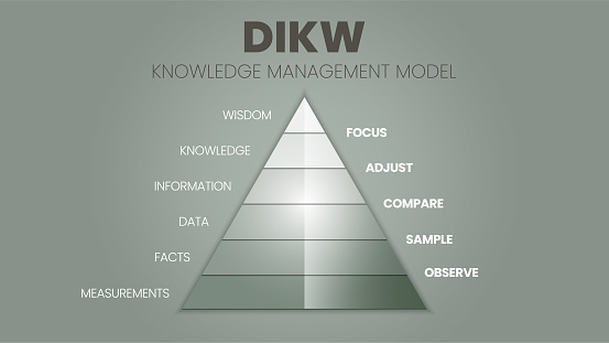 Data Insight Wisdom A Vector Illustration Of The Dikw Hierarchy Has Wisdom Knowledge ...