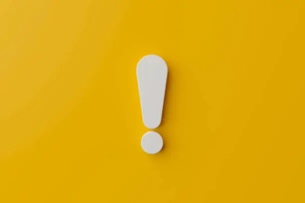 Notification icon symbol on yellow background. 3d rendering illustration