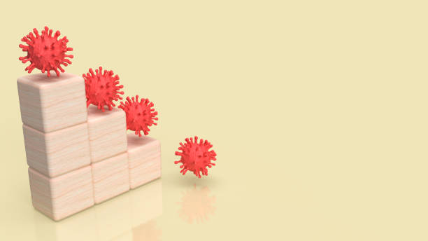 istock The red virus and wood cube for sci or medical concept 3d rendering 1391144467