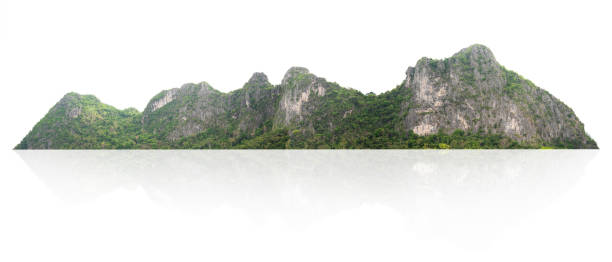 istock rock mountain hill with green forest isolate on white background 1391147188
