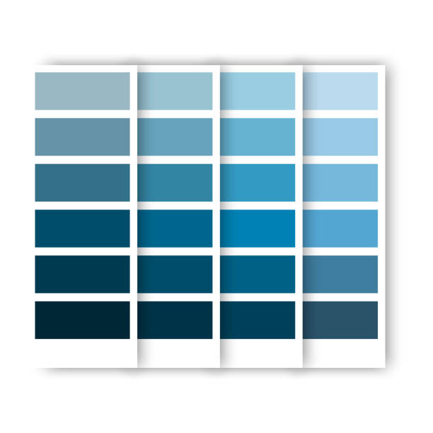 ilustraciones, imágenes clip art, dibujos animados e iconos de stock de paleta azul vintage, gran diseño para cualquier propósito. cielo de color pastel. ilustración vectorial. imagen de archivo. - paleta de colores azul